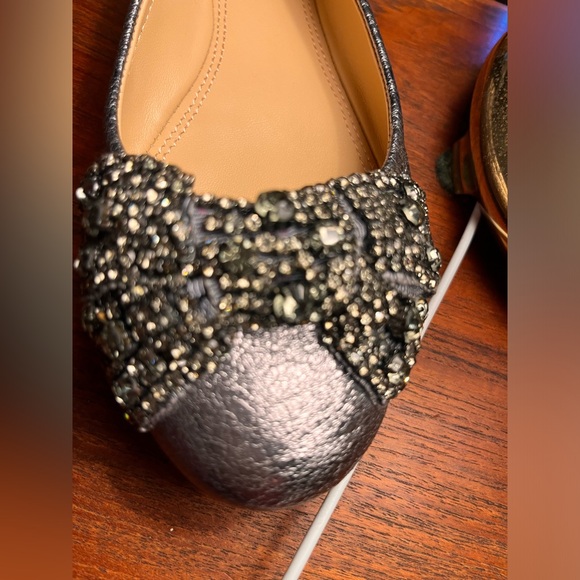 Tory Burch Bonneville Ballet-Vulcano/Grosgrain Ribbon - 7.5 - color Pewter - Picture 14 of 16